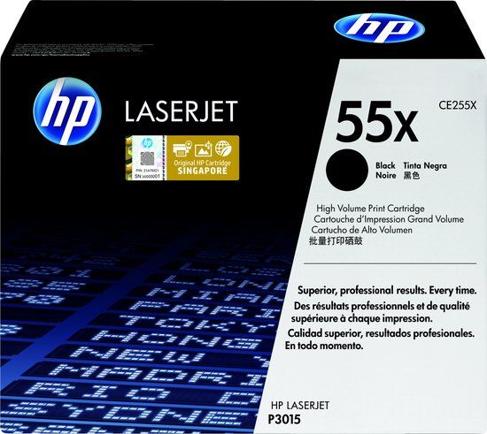 HP 55X Zwarte Toner Cartridge - CE255X - 12500 Pagina's - Origineel