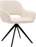 Kick Collection KICK® NORI Draaibare Eetkamerstoel – 360° Auto-Return – Chenille – Creme