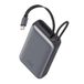 KSIX Powerbank 10.000 mAh, snel opladen, 35 W, USB-C met intrekbare kabel, Power Delivery, draagbare externe accu met led-display