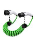 ANDAIIC Type 2 naar Type 2 EV-oplaadkabel Spiraalvormige elektrische voertuigen Kabels 11KW 22KW 3 fase Autolader Groene kleur Snel