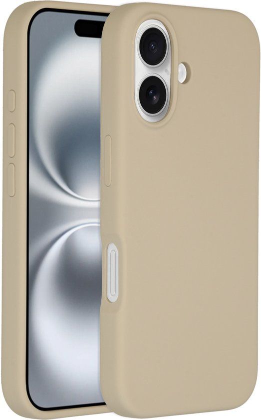 Accezz Liquid Silicone Backcover met MagSafe voor de Apple iPhone 16 - Stone