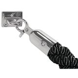 Bolero CF136 Bolero barrière touw zwarte twist met chroom uiteinden