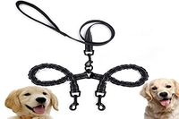 Edipets, Dubbele hondenriem, uittrekbaar, reflecterend, antislip, 360°, zonder klitten, voor twee honden, klein, medium en groot
