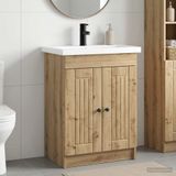 Maison Exclusive Ensemble de meubles de salle de bain "Exclusive" en chêne artisanal, dimensions : 78,5 x 37,5 x 81 cm