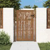VidaXL Poort met bamboe-ontwerp 100x125 cm cortenstaal