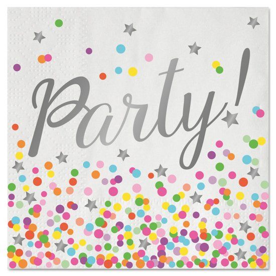 Folat Servetten Confetti Party 33x33cm - 16 stuks