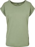 Build Your Brand - Extended Shoulder Dames T-shirt - Soft Salvia maat 3XL