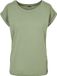 Build Your Brand - Extended Shoulder Dames T-shirt - Soft Salvia maat 3XL