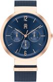 Tommy Hilfiger TH1782541 Lidia Dames Horloge - Rosékleurig/Blauw