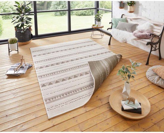 Bougari Binnen & Buiten Vloerkleed Bahama's 103756 80x150 cm Crème & Bruin