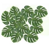 Merkloos / Sans marque Hawaii Tropical Decoratie - 12x stuks - Monstera palm bladeren - 15 x 35 cm - zomerse versiering
