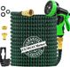 lgtlqt Tuyau d'arrosage extensible avec 10 buses de pulvérisation fonctionnelles, tuyau d'arrosage extensible léger et anti-pli, raccord en laiton extra résistant et noyau en latex à 4 couches, pour le lavage et l'arrosage, 15 m