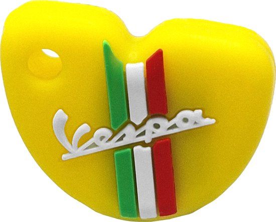 Vespa Siliconen Sleutelhoesje - Geel met Wit - Unisex