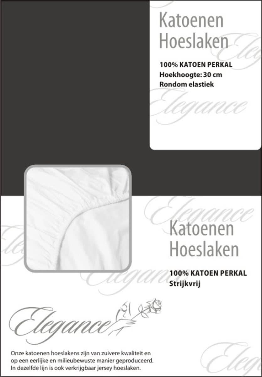 Elegance Hoeslaken Katoen Perkal - antraciet 180x200