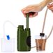 Purificateur d'eau portable de 5000 litres, adapté au camping, élimine les virus et bactéries jusqu'à 0,01 micron, sac de transport inclus.