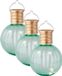 Merkloos 3x Buiten/tuin Led turquoise lampion solar verlichting 11 cm
