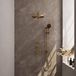 Brauer Gold Carving Thermostatische Regendoucheset Inbouw - Hoofddouche 30 cm - Rechte Wandarm - Handdouche 3 Standen - Doucheslang - Geintegreerde Glijstang - Geborsteld Goud