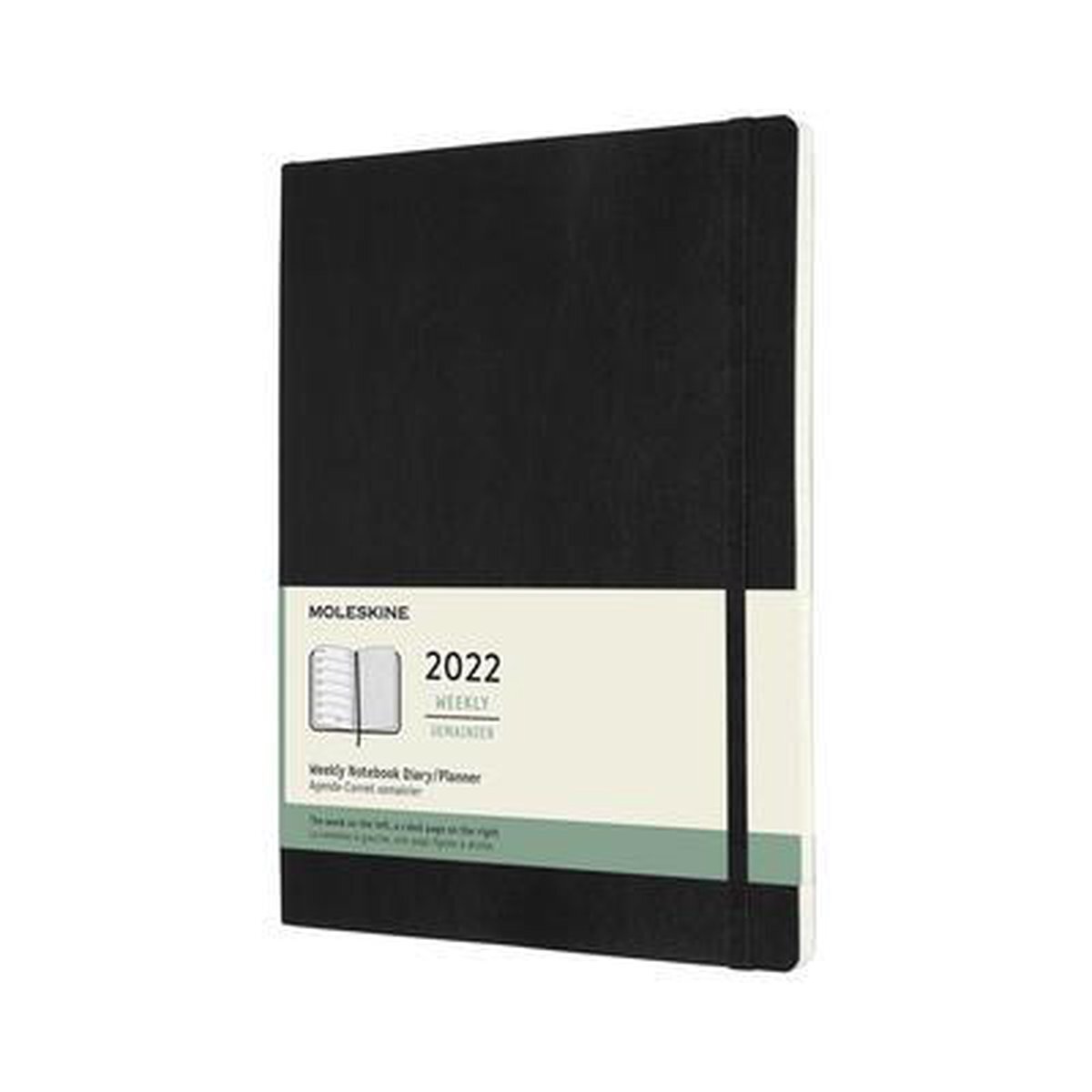 Moleskine Klassieke 12 maanden 2022 wekelijkse planner, zachte hoes, XL (7,5 x 9,75), zwart