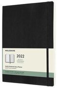 Moleskine Klassieke 12 maanden 2022 wekelijkse planner, zachte hoes, XL (7,5 x 9,75), zwart