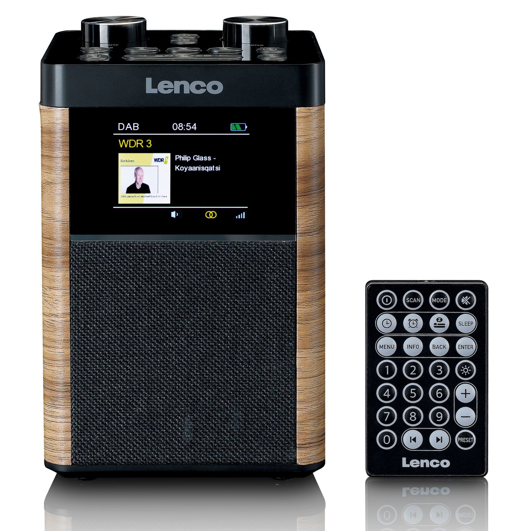 Lenco PDR-060WD Personal Digital Radio - DAB/FM - Bluetooth - Wood