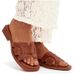 Lorania Chaussures de sport pour femme à semelle plate, couleur camel, taille 41