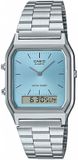 Casio Casio Collection Vintage AQ-230A-2A1MQYES Horloge - Staal - Zilverkleurig - Blauw