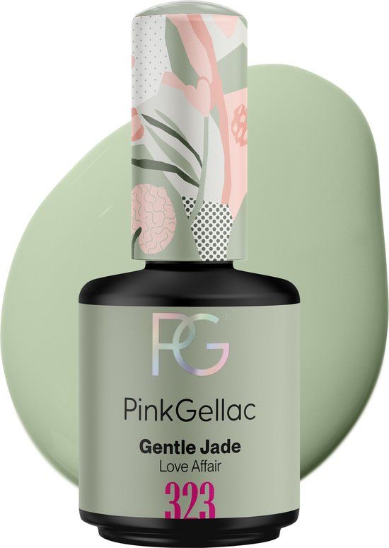 Pink Gellac - 323 Gentle Jade Gel Nail Polish 15ml - Green Gel Polish - Gel Nails Manicure