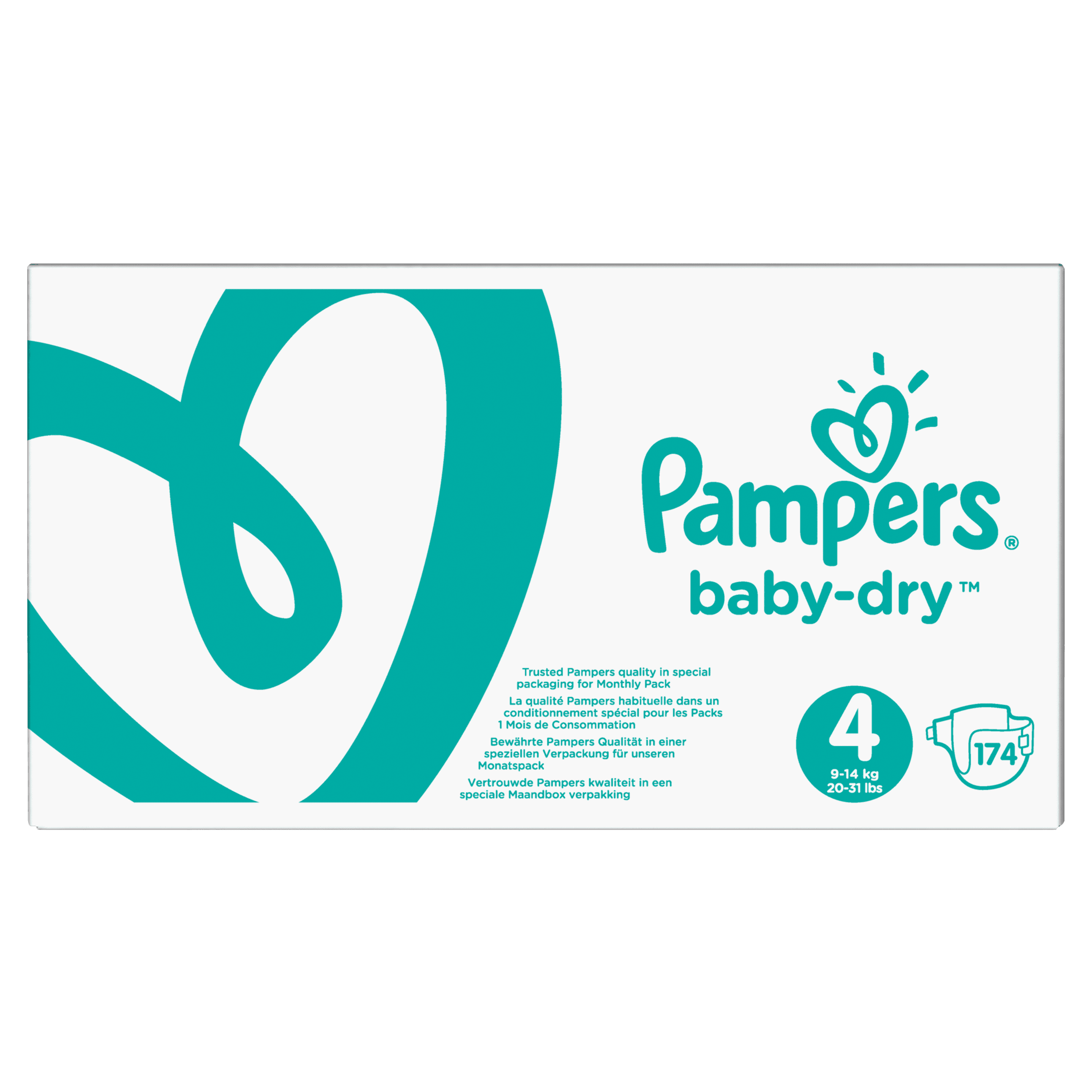 Pampers Active Baby-Dry Maat 4 - 174 Luiers - Maandbox