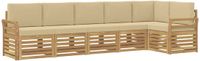 vidaXL Buiten bankenset 6 st Wit en Beige Polyester