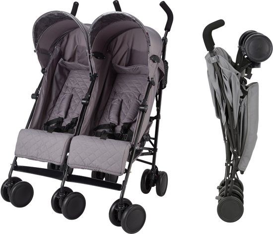 Xadventrue X Adventure Duo Buggy / Tweeling Buggy – Lichtgewicht Dubbele Buggy Tandem Buggy - Grijs