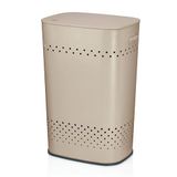 Kela Malaga Wasmand met Zitdeksel, 60 L, RVS met Poedercoating, Beige