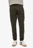 Superdry Para slimfit cargobroek Heren dark grey green Katoen/Elastaan Regular Fit