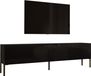 3E 3xE living.com TV-meubel: Matzwart / Zwart glanzend met zwarte poten, breedte 170 cm