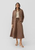 s.Oliver Lange rok met elastische tailleband bruin