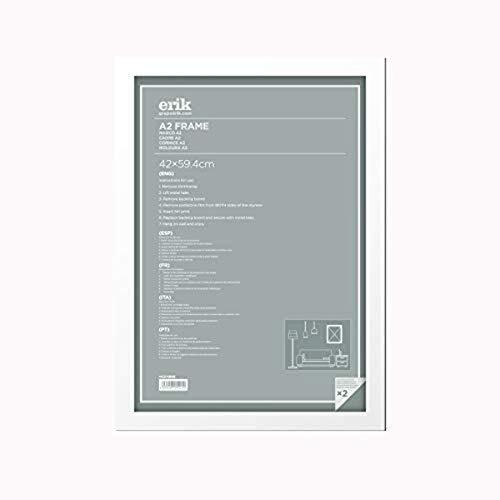 Grupo Erik Fotolijst A2 voor muur, 42 x 59,4 cm, wit, MDF-frame, ideaal voor decoratieve folie, woondecoratie
