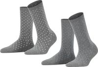 Esprit Fine Dot 2-Pack sokken dames grijs - maat 35-38