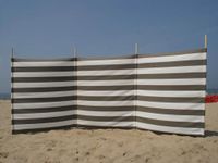 Pare-soleil de plage 4 mètres, taupe/blanc, Polyacrylique