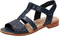 Sioux Cosinda-702 Platte Sandaal Dames Zwart Leer Klittenband 37