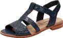 Sioux Cosinda-702 Platte Sandaal Dames Zwart Leer Klittenband 37