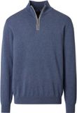CASAMODA Halfzip Trui Solid Blauw - Maat 5XL - Heren - Quarter zip