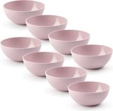 Plasticforte Bol/Schotel - 8x - Dessert/Ontbijt - Plastique - D17 x H7 cm - Rose
