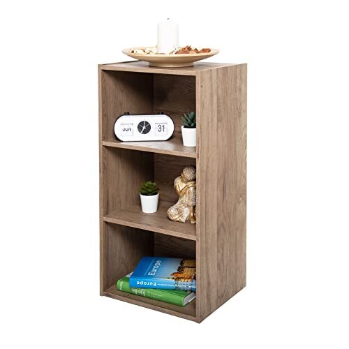 Movian Middelgrote boekenkast met 3 niveaus/houten boekenkast/kubusboekenkast/boekenkast/kast met planken, Modulair, Kantoor, Woonkamer, Entree - Module Shelf - MDB-3 - AsBruin