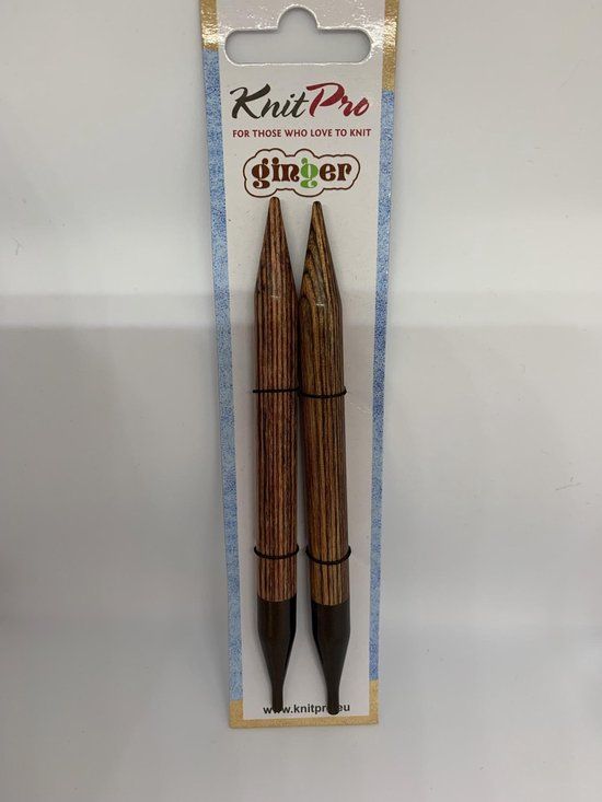 KnitPro Ginger verwisselbare breipunten 10.00mm bruin hout/metaal