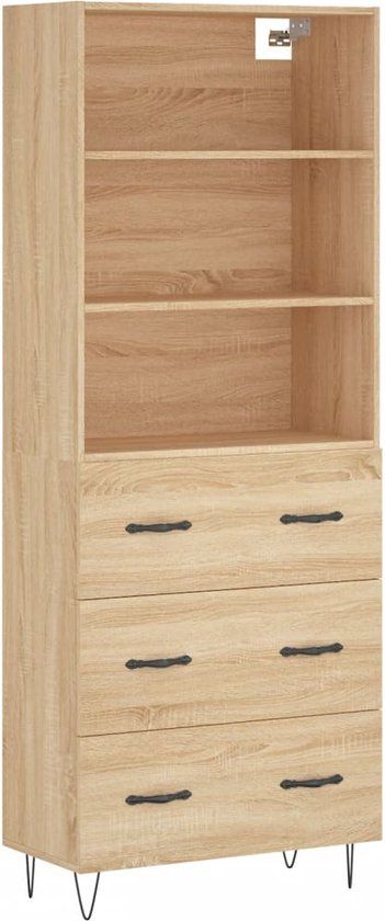 vidaXL Sonoma Oak Wood Engineered Wood High Cabinet