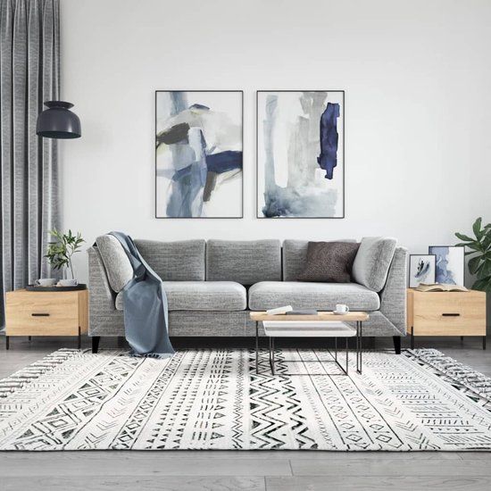 VidaXL Salontafel 50x50x40 cm Bewerkt Hout Betongrijs