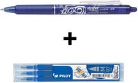 Pilot Frixion Ball Clicker - Gelroller - Blauw - 4 stuks (1 pen + 3 vullingen)