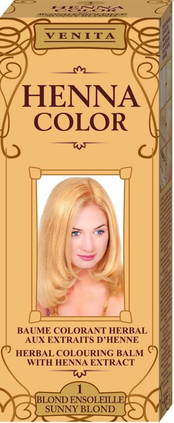 Venita HENNA COLOR BALSEM Sunny Blond nr.1 Kant-en Klare Natuurlijke Haarverf 0% PPD PTD Ammonia Peroxide etc