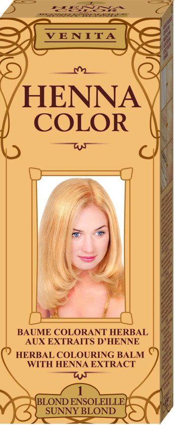 Venita HENNA COLOR BALSEM Sunny Blond nr.1 Kant-en Klare Natuurlijke Haarverf 0% PPD PTD Ammonia Peroxide etc 75ml
