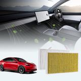 Merkloos / Sans marque Holland Connections Vervanging Cabine Luchtfilter voor Tesla Model Y & Model 3 - 2016-2024 Gen 2 - Set van Twee - Actieve Kool - Accessoires