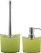 MSV Toiletborstel in houder/zeeppompje - badkamer set Aveiro - kunststof - lime groen